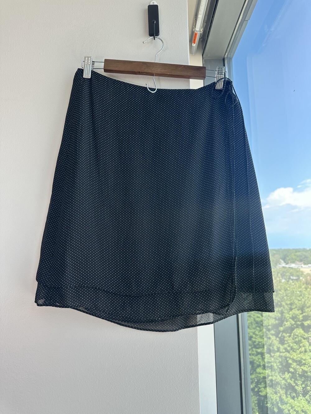 Vintage Ralph Lauren Y2K Mini Black White Polka Dot Skirt Sz 6